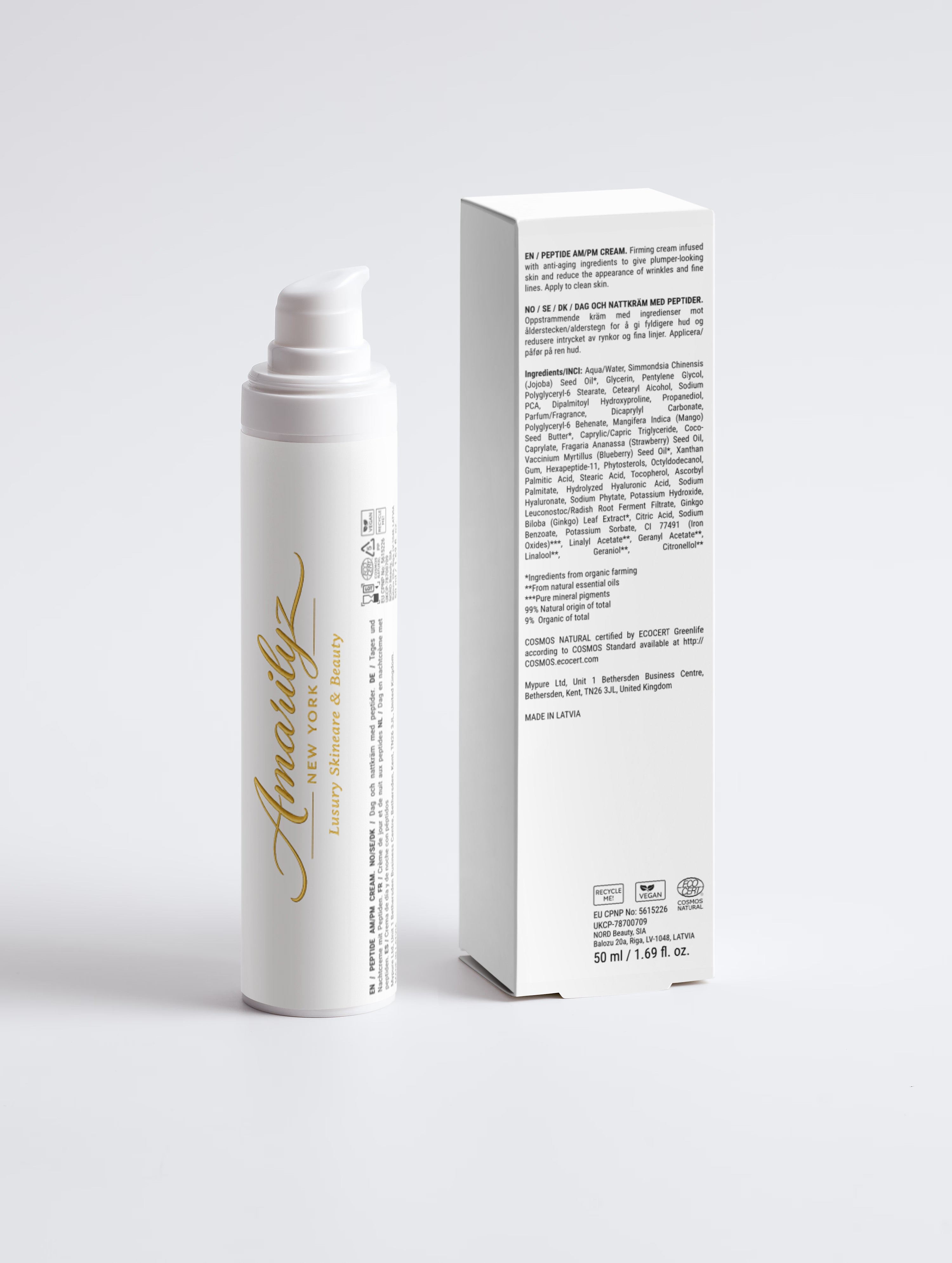 Peptide Ageless Firming Cream AM/PM – Hexapeptide-11, Hyaluronic Acid & Jojoba